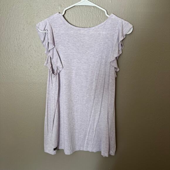 MATILDA JANE Purple V-Neck Ruffle Sleeve T-shirt Size Medium comfort lightweight - Picture 5 of 5